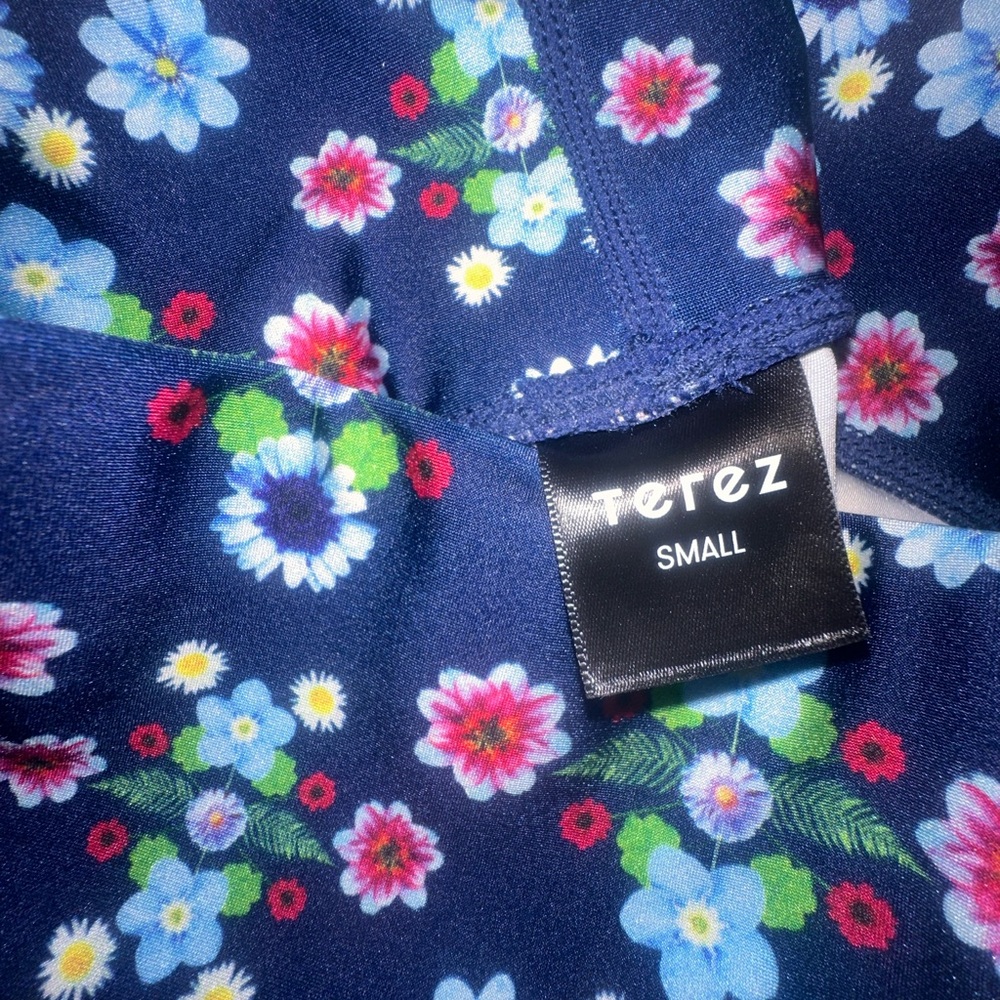 Terez Navy Floral Leggings